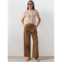 Mango Trousers With Belt Loops - Khaki