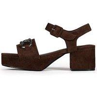 Jeffrey Campbell Timeless Platform Suede Sandals - Expresso