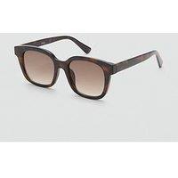 Mango Squared Frame Sunglasses - Brown
