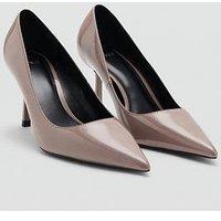 Mango Patent Leather Pointed-Toe Court Shoes - Nude
