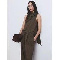 Mango Striped Foulard Top - Brown