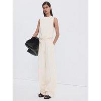 Mango Pinstripe Co-Ord Suit Trousers - White