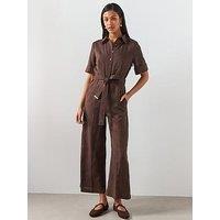 Mango Lyocell Shirt Jumpsuit - Brown