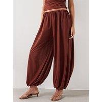 Mango Mid-Rise Harem Pants - Russet