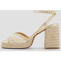 Castaner Flower Emboridered Heeled Sandals - White