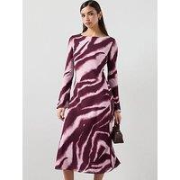 Mango A-Line Animal-Print Dress - Purple