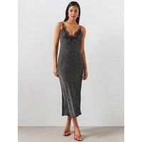 Mango Polka Dot Lace Dress - Black