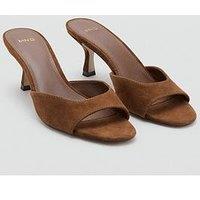 Mango Suede Funnel Heel Sandal - Brown