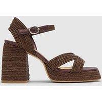 Castaner Marron Osc & Metallic Braided & Sandals - Brown