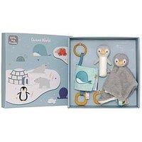 Little Big Friends Baby Gift Set - Comforter, Squeaker And Baby Book - Ocean