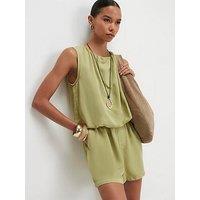 River Island Amy Bubble Top Playsuit - Green