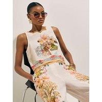 River Island Del Mar Cutwork Print Shell Co-Ord Top - Cream