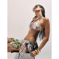 River Island Placement Print Mini Sarong - Blue