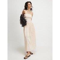 River Island Broderie Full Skirt - Beige