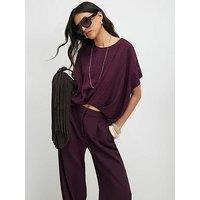 River Island Textured Tuck Hem Top - Plum