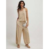 River Island Hotfix Balloon Co-Ord Trousers - Cream