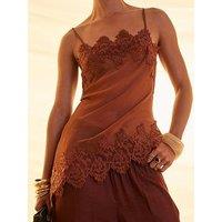 River Island Short Lace Longline Cami - Orange