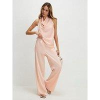 River Island Slim Satin Trouser - Pink