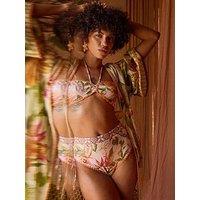 River Island Del Mar Crochet Trim Bandeau Bikini - Pink