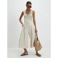 River Island Tie Detail Drape Culottes - Beige