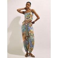 River Island Del Mar Tile Print Hareem Co-Ord Trousers - Blue