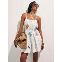 River Island Motif Mini Dress - White