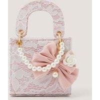 Monsoon Girls Bow Charm Tote Bag - Pink