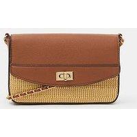 Accessorize Twistlock Raffia Crossbody Bag