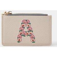 Accessorize Floral Embroidered Initial Card Holder