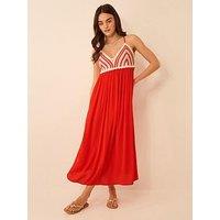 Accessorize Stripe Crochet Midi Dress