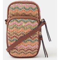 Accessorize Stripe Raffia Phone Bag