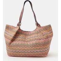 Accessorize Stripe Raffia Tote Bag