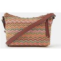 Accessorize Stripe Raffia Crossbody Bag