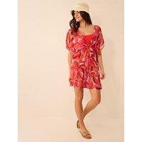 Accessorize Floral Chiffon Mini Kaftan