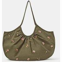 Accessorize Oversized Floral Embroidered Shoulder Bag