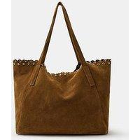 Accessorize Eyelet Detail Suede Tote Bag