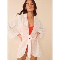 Accessorize Tie Front Cotton Beach Shirt
