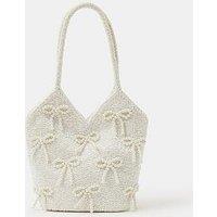 Accessorize Pearl Bow Beaded Bridal Bag