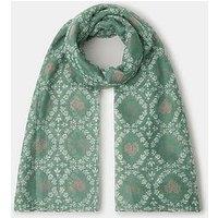 Accessorize Lightweight Cross Stitch Heart Print Scarf