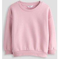 The Very Collection Girls Dropped Shoulder Basic Sweat - Pink