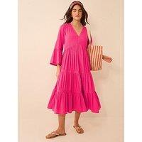 Accessorize Lace Trim Midi Beach Dress