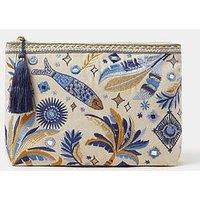 Accessorize Embroidered Tropical Fish Pouch