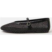 Accessorize Rhinestone Mesh Mary Jane Ballet Flats