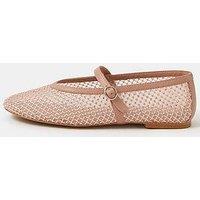 Accessorize Rhinestone Mesh Mary Jane Ballet Flats