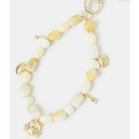 Accessorize Beaded Shell Charm Phone Wrist Strap