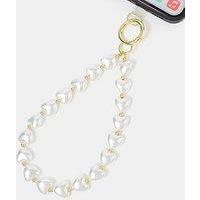 Accessorize Pearl Heart Phone Wrist Strap
