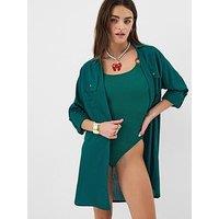 Accessorize Lace Trim Beach Cover Up Shirt