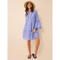 Accessorize Flute Sleeve Dobby Beach Dress