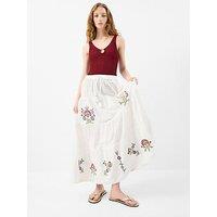 Accessorize Floral Embroidered Tiered Maxi Skirt