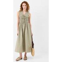 Accessorize Tied Front Smocked Midi Dress